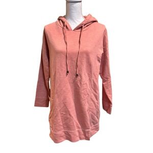 Soft Surroundings Hooded Sweatshirt‎ Pink Gray Heather Long Sleeve Pockets Small